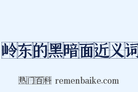 岭东的黑暗面近义词是什么意思的图片